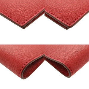 美品 エルメス アジェンダ GM シェーブル レッド □L刻印 手帳カバー 赤 0214【中古】HERMES