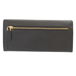 新品同様 プラダ サフィアーノレザー ブラック 黒 2つ折り長財布 財布 0217【中古】PRADA