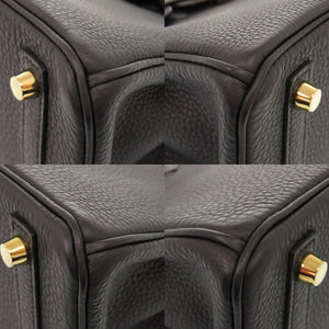 新品同様 エルメス バーキン25 トゴ ブラック ゴールド金具 W刻印(2024年製) ハンドバッグ 黒 0221【中古】HERMES