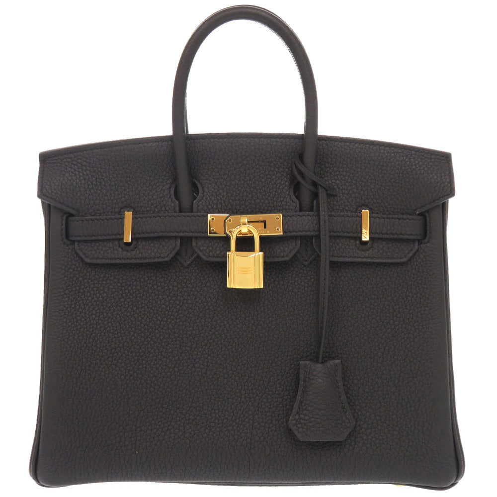 新品同様 エルメス バーキン25 トゴ ブラック ゴールド金具 W刻印(2024年製) ハンドバッグ 黒 0221【中古】HERMES