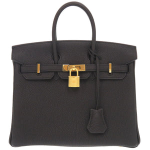 新品同様 エルメス バーキン25 トゴ ブラック ゴールド金具 W刻印(2024年製) ハンドバッグ 黒 0221【中古】HERMES