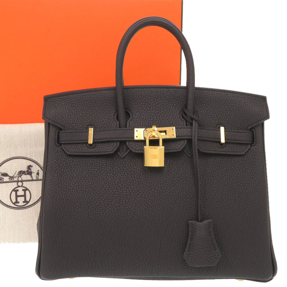 新品同様 エルメス バーキン25 トゴ ブラック ゴールド金具 W刻印(2024年製) ハンドバッグ 黒 0221【中古】HERMES