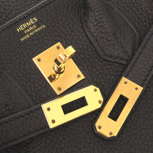 新品同様 エルメス バーキン25 トゴ ブラック ゴールド金具 W刻印(2024年製) ハンドバッグ 黒 0221【中古】HERMES