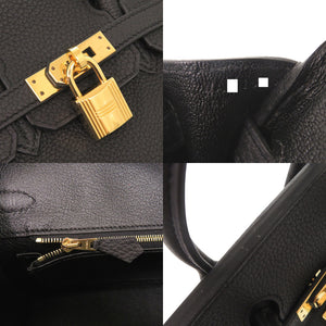 新品同様 エルメス バーキン25 トゴ ブラック ゴールド金具 W刻印(2024年製) ハンドバッグ 黒 0221【中古】HERMES