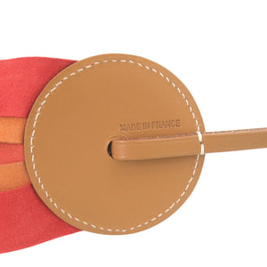 未使用品 エルメス パドック フロット バッグチャーム レザー アニョーミロ ナチュラルサブレ ブラウン レッド オレンジ ストラップ 0259【中古】HERMES