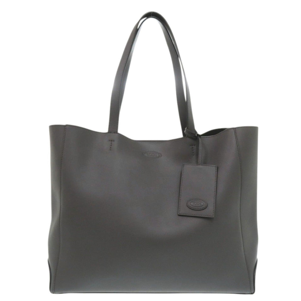 美品 トッズ レザー グレー トートバッグ 0296【中古】TOD’S