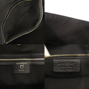 美品 サルヴァトーレフェラガモ ガンチーニ レザー ブラック トートバッグ 黒 0302【中古】Salvatore Ferragamo
