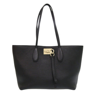 美品 サルヴァトーレフェラガモ ガンチーニ レザー ブラック トートバッグ 黒 0302【中古】Salvatore Ferragamo