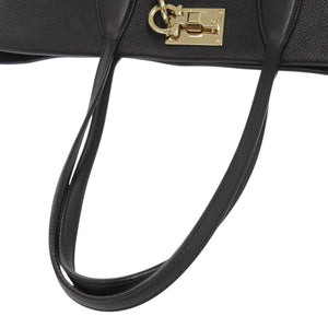 美品 サルヴァトーレフェラガモ ガンチーニ レザー ブラック トートバッグ 黒 0302【中古】Salvatore Ferragamo