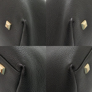 美品 サルヴァトーレフェラガモ ガンチーニ レザー ブラック トートバッグ 黒 0302【中古】Salvatore Ferragamo