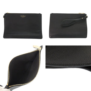 美品 サルヴァトーレフェラガモ ガンチーニ レザー ブラック トートバッグ 黒 0302【中古】Salvatore Ferragamo