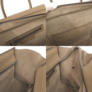 美品 セリーヌ ラゲージ マイクロショッパー レザー ベージュ ハンドバッグ 0322【中古】CELINE
