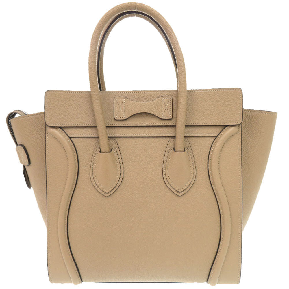 美品 セリーヌ ラゲージ マイクロショッパー レザー ベージュ ハンドバッグ 0322【中古】CELINE
