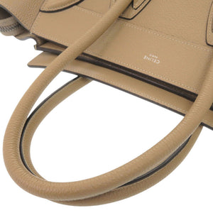美品 セリーヌ ラゲージ マイクロショッパー レザー ベージュ ハンドバッグ 0322【中古】CELINE