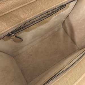美品 セリーヌ ラゲージ マイクロショッパー レザー ベージュ ハンドバッグ 0322【中古】CELINE
