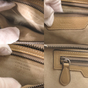 美品 セリーヌ ラゲージ マイクロショッパー レザー ベージュ ハンドバッグ 0322【中古】CELINE