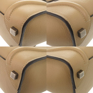 美品 セリーヌ ラゲージ マイクロショッパー レザー ベージュ ハンドバッグ 0322【中古】CELINE