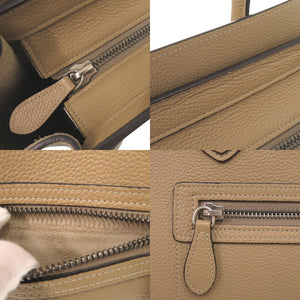 美品 セリーヌ ラゲージ マイクロショッパー レザー ベージュ ハンドバッグ 0322【中古】CELINE