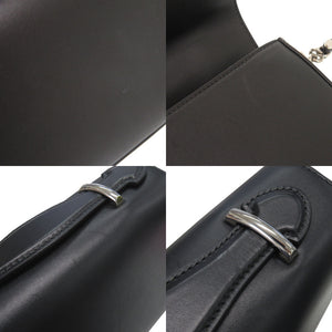 新品同様 グッチ プチGG ダブルG 739722 レザー ブラック 2WAY ショルダーバッグ 黒 0324【中古】GUCCI