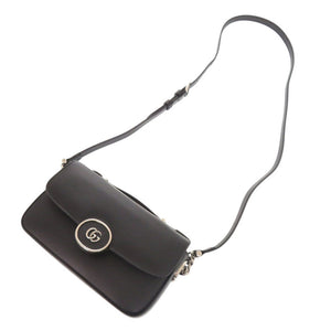 新品同様 グッチ プチGG ダブルG 739722 レザー ブラック 2WAY ショルダーバッグ 黒 0324【中古】GUCCI