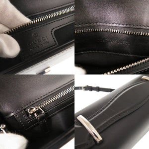 新品同様 グッチ プチGG ダブルG 739722 レザー ブラック 2WAY ショルダーバッグ 黒 0324【中古】GUCCI