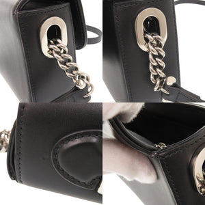 新品同様 グッチ プチGG ダブルG 739722 レザー ブラック 2WAY ショルダーバッグ 黒 0324【中古】GUCCI