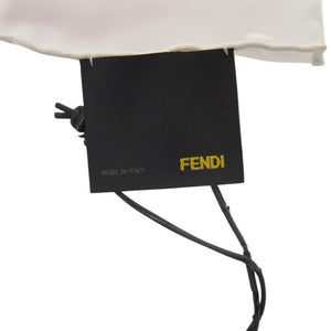 新品同様 フェンディ バゲットマニア ロゴ FXT071 シルク ホワイト 白 スカーフ 0331【中古】FENDI