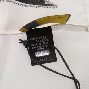 新品同様 フェンディ バゲットマニア ロゴ FXT071 シルク ホワイト 白 スカーフ 0331【中古】FENDI