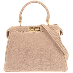 美品 フェンディ ピーカブー アイシーユー ミディアム 8BN321 ムートン ピンク 2WAY ハンドバッグ 0341【中古】FENDI