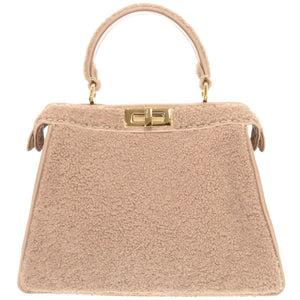 美品 フェンディ ピーカブー アイシーユー ミディアム 8BN321 ムートン ピンク 2WAY ハンドバッグ 0341【中古】FENDI