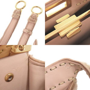 美品 フェンディ ピーカブー アイシーユー ミディアム 8BN321 ムートン ピンク 2WAY ハンドバッグ 0341【中古】FENDI