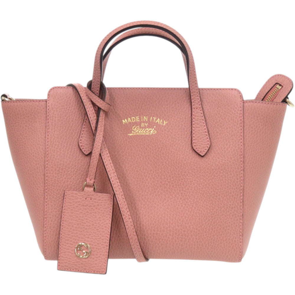 美品 グッチ スウィング 368827 198879 レザー ピンク ハンドバッグ 0342【中古】GUCCI