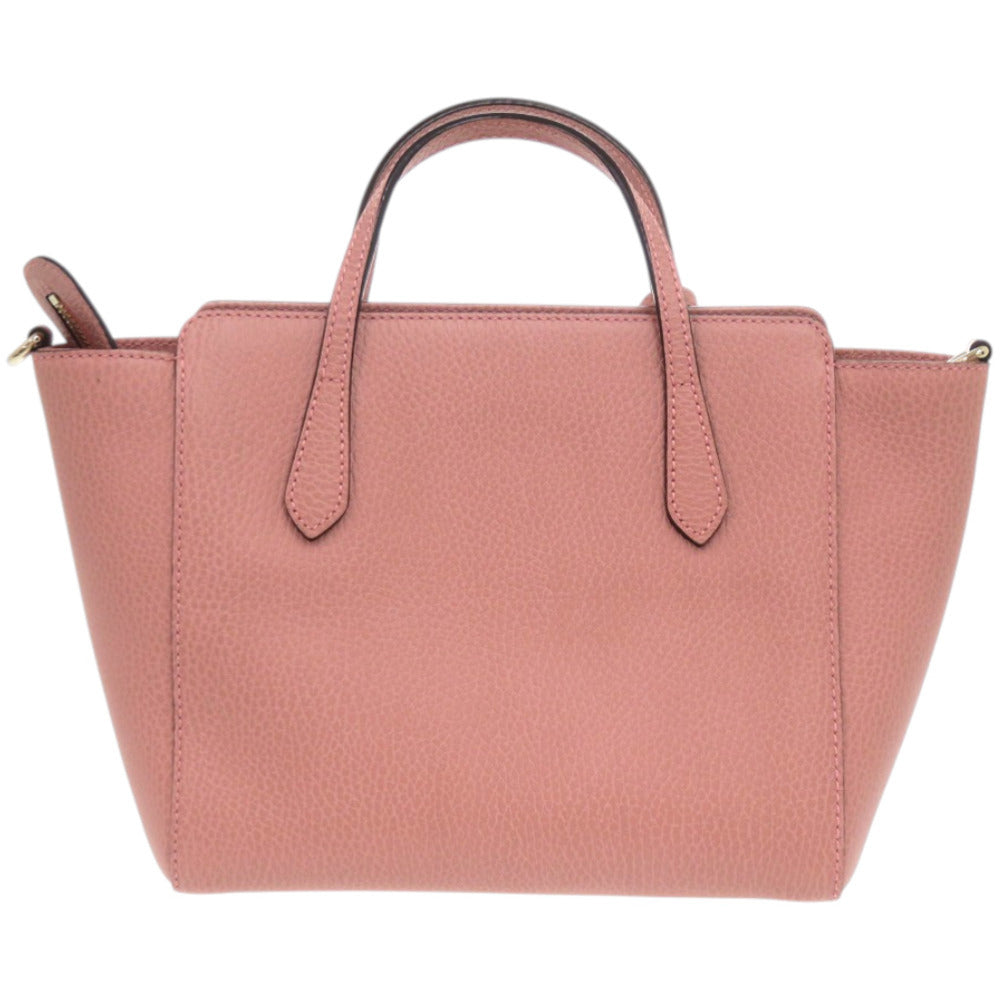 美品 グッチ スウィング 368827 198879 レザー ピンク ハンドバッグ 0342【中古】GUCCI