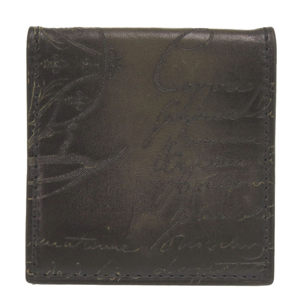 美品 ベルルッティ カリグラフィ レザー グレー コインケース 0345【中古】BERLUTI