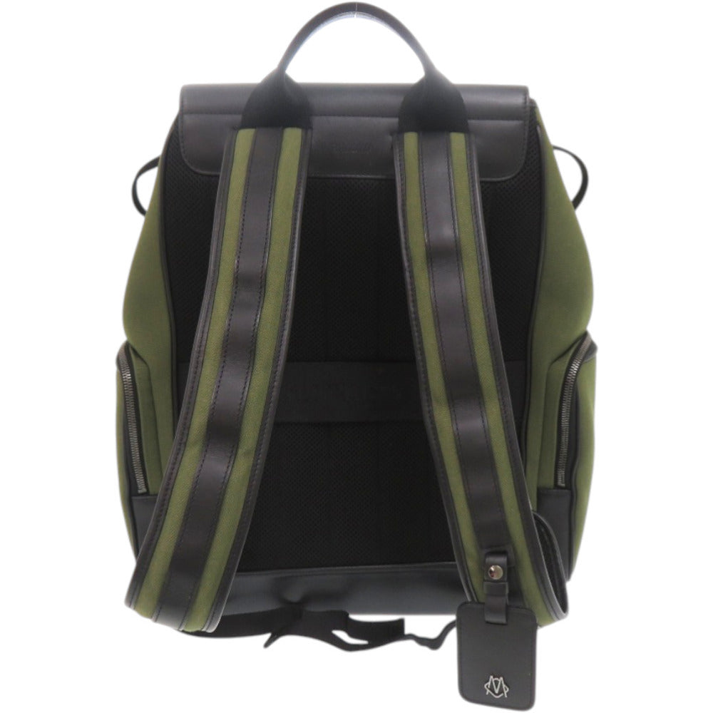 美品 リモワ NEVER STILL バックパック キャンバス レザー カーキ 緑 リュック デイパック 0357【中古】RIMOWA