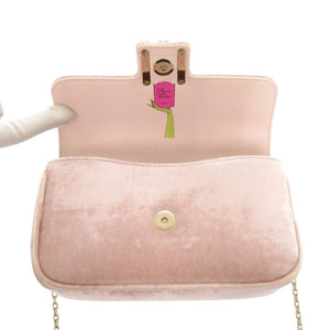 新品同様 ロジェヴィヴィエ ジュ ドゥ フィーユ ベルベット クラッチ ピンク ショルダーバッグ 0361【中古】Roger Vivier