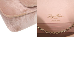 新品同様 ロジェヴィヴィエ ジュ ドゥ フィーユ ベルベット クラッチ ピンク ショルダーバッグ 0361【中古】Roger Vivier