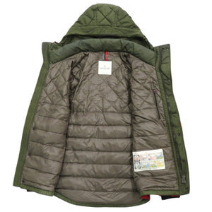 モンクレール ALTIER GIUBBOTTO チェック柄 サイズ1 ダウン フェザー カーキ レッド ダウンジャケット 0385【中古】MONCLER メンズ