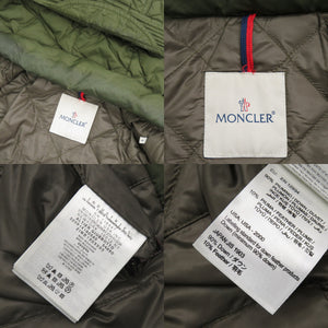 モンクレール ALTIER GIUBBOTTO チェック柄 サイズ1 ダウン フェザー カーキ レッド ダウンジャケット 0385【中古】MONCLER メンズ