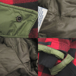 モンクレール ALTIER GIUBBOTTO チェック柄 サイズ1 ダウン フェザー カーキ レッド ダウンジャケット 0385【中古】MONCLER メンズ