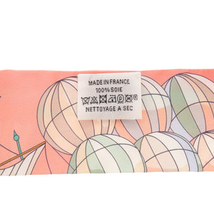 新品同様 エルメス ツイリー Les Folies Du Ciel 大空の狂気 シルク レッドスカーフ 赤 0392【中古】HERMES