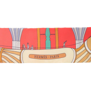 新品同様 エルメス ツイリー Les Folies Du Ciel 大空の狂気 シルク レッドスカーフ 赤 0392【中古】HERMES