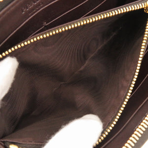 美品 プラダ トライアングルロゴ レオパード柄 ハラコ ラウンドファスナー 長財布 0398【中古】PRADA