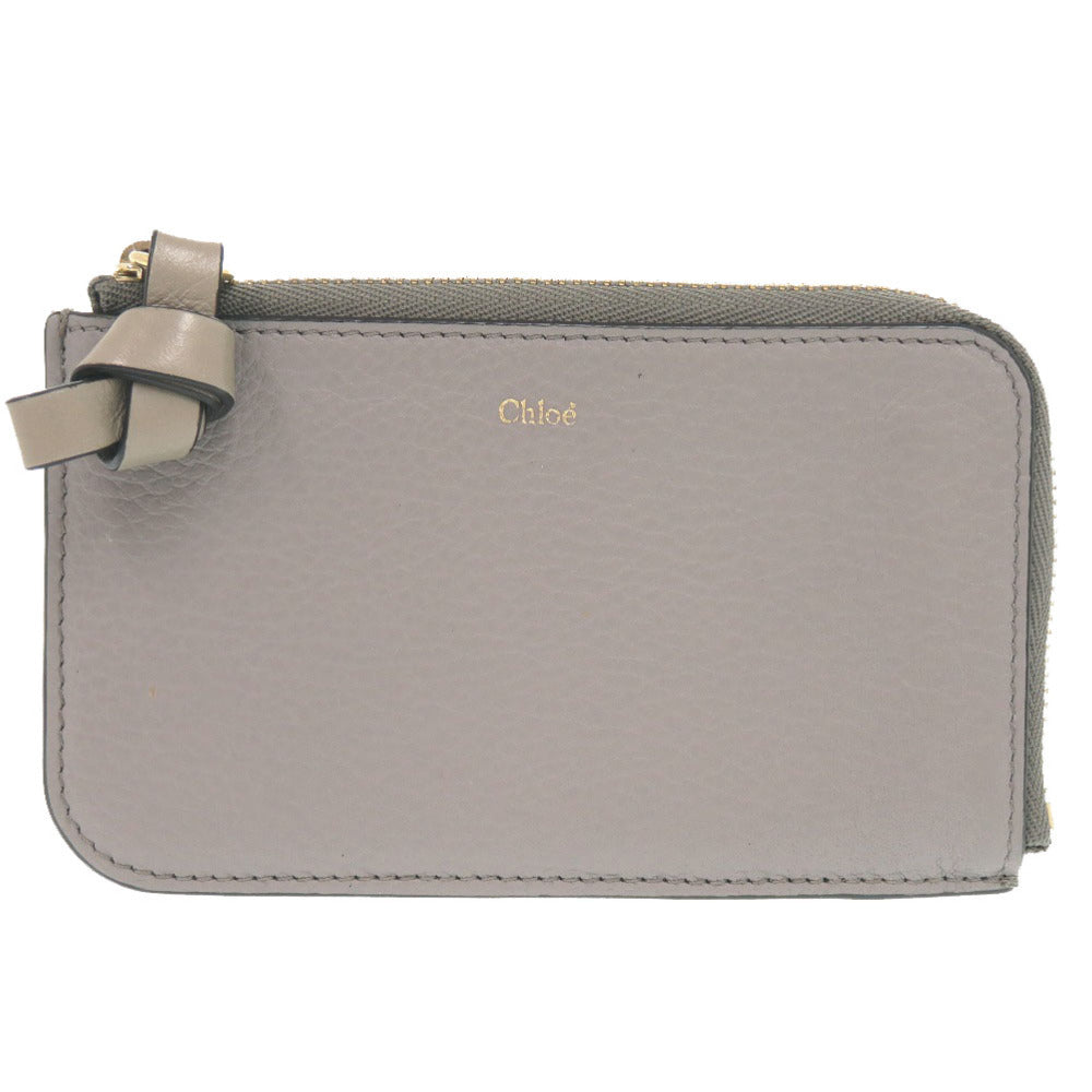 クロエ フラグメントケース レザー グレー カードケース コインケース 0400【中古】Chloe
