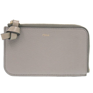 クロエ フラグメントケース レザー グレー カードケース コインケース 0400【中古】Chloe