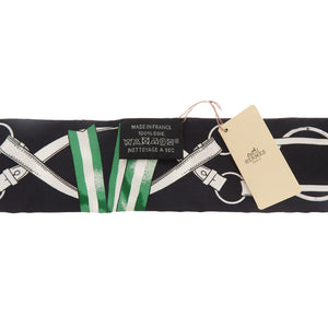 未使用 エルメス ツイリー Jumping スカーフ シルク ブラック 0392-1【中古】HERMES