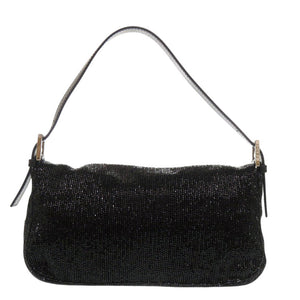 美品 フェンディ マンマバケット 8BR600ビーズ レザー ブラック ハンドバッグ 黒 0444【中古】FENDI