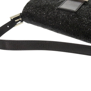 美品 フェンディ マンマバケット 8BR600ビーズ レザー ブラック ハンドバッグ 黒 0444【中古】FENDI