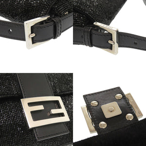美品 フェンディ マンマバケット 8BR600ビーズ レザー ブラック ハンドバッグ 黒 0444【中古】FENDI