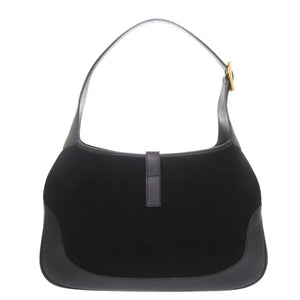 美品 グッチ ジャッキー 001 3306 ワンショルダーバッグ スウェード レザー ブラック ハンドバッグ 黒 0448【中古】GUCCI
